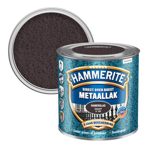 Hammerite Metaalverf Hamerslag Zwart H160 250ml