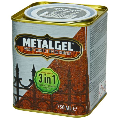 Metalgel Metaallak Antraciet Grijs Zijdeglans 750ml