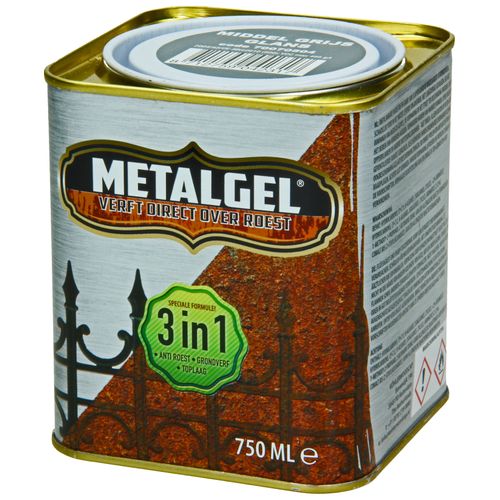 Metalgel Metaallak Grijs Glans Zijdeglans 750ml