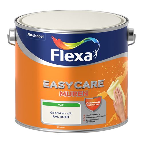 Flexa Muurverf Easycare Muren Mat Ral 9010 2,5l