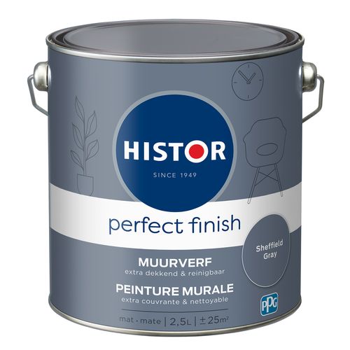 Histor Muurverf Perfect Finish Mat Sheffield Grey 2,5l