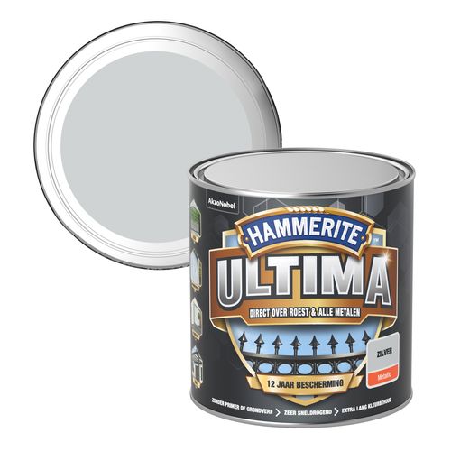 Hammerite Metaallak Ultima Metallics Zilver 250ml