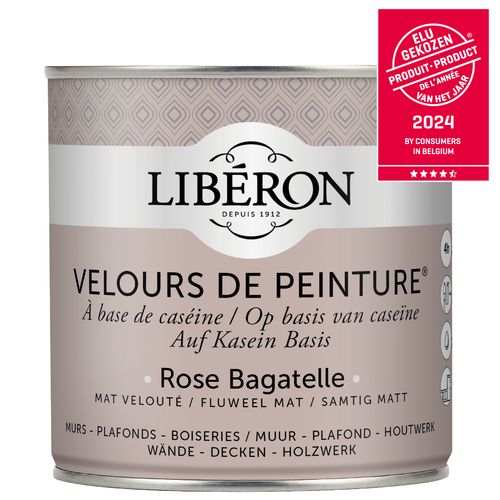 Libéron Muurverf Velours De Peinture Rose Bagatelle Fluweel Mat 500ml