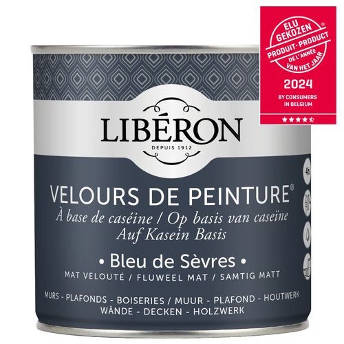 Libéron Muurverf Velours De Peinture Bleu De Sèvres Fluweel Mat 500ml