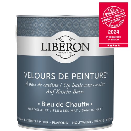 Libéron Muurverf Velours De Peinture Bleu De Chauffe Fluweel Mat 2,5l