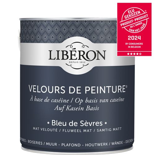 Libéron Muurverf Velours De Peinture Bleu De Sèvres Fluweel Mat 2,5l