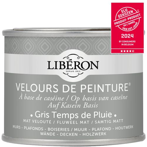 Libéron Muurverf Velours De Peinture Gris Temps De Pluie Fluweel Mat 125ml