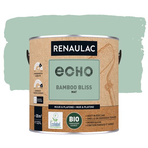 Renaulac Muur- En Plafondverf Echo Bio Bamboo Bliss Mat 2,5l