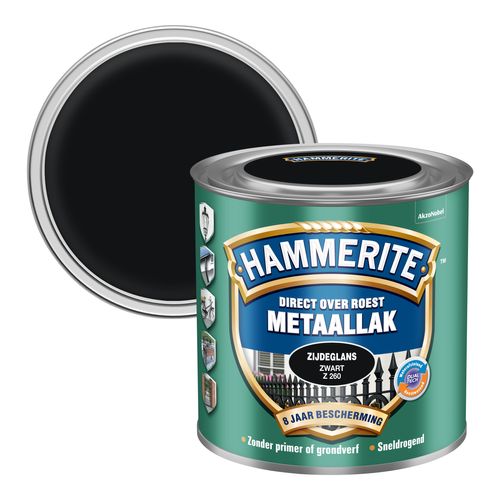 Hammerite Metaallak Zwart Z260 Zijdeglans 250ml