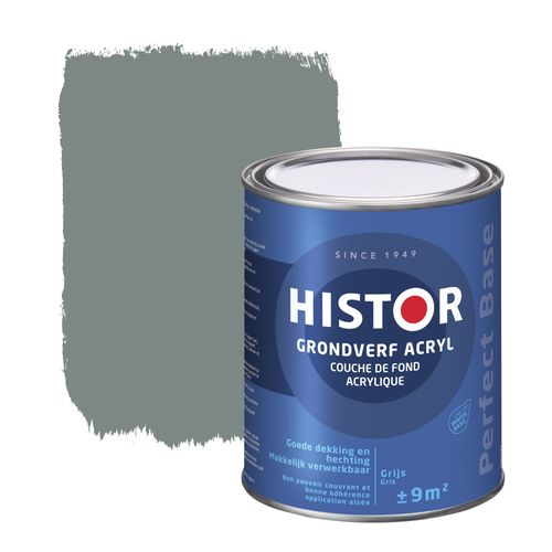 Histor Perfect Base Grondverf Acryl 5004 Grijs 0,75 Ltr