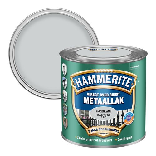 Hammerite Metaallak Zijdeglans Zilvergrijs 250ml