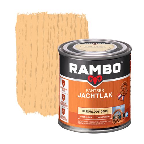 Rambo Pantser Jachtlak Transparant Hoogglans 0000 Kleurloos 0,25l