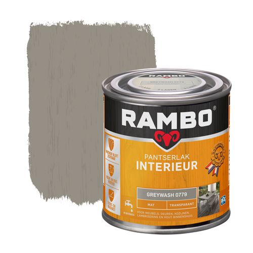 Rambo Pantserlak Interieur Transparant Mat 0779 Greywash 0,25l
