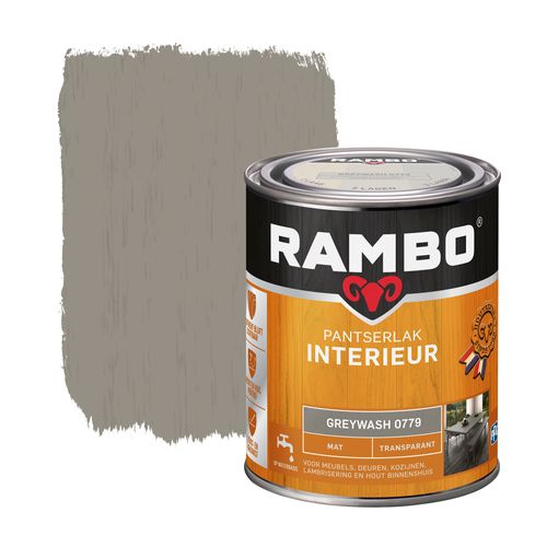 Rambo Pantserlak Interieur Transparant Mat 779 Greywash 0,75l