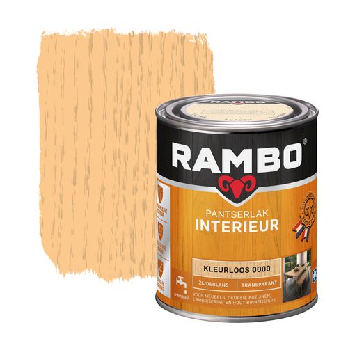 Rambo Pantserlak Interieur Transparant Zijdeglans 0000 Kleurloos 0,75l