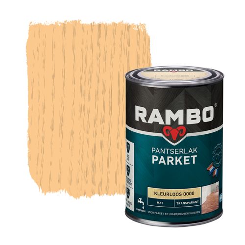Rambo Pantserlak Parket Transparant Mat 0000 Kleurloos 1,25l