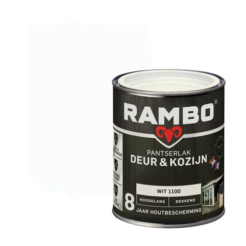 Rambo Pantserlak Deur En Kozijn Dekkend Hoogglans 1100 Wit 0,75l