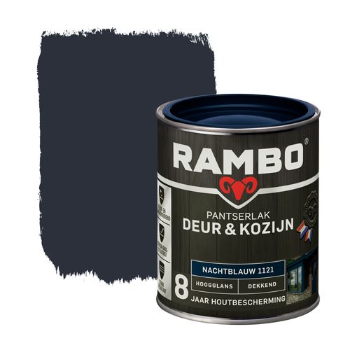 Rambo Pantserlak Deur En Kozijn Dekkend Hoogglans 1121 Nachtblauw 0,75l