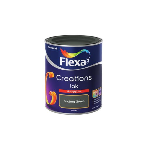 Flexa Lak Creations Hoogglans Factory Green 750ml