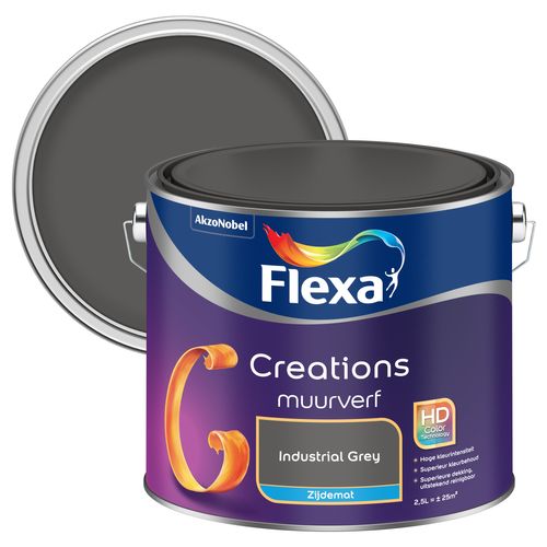 Flexa Muurverf Creations Zijdemat Industrial Grey 2,5l