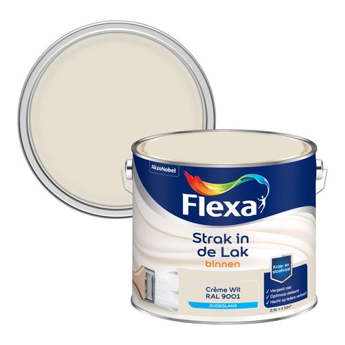 Flexa Strak In De Lak Zijdeglans Crème Wit Ral9001 2,5l